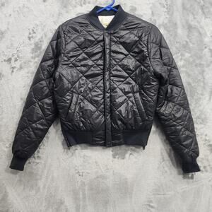 Offline by Aerie Jacket Womens XS Black‎ Quilted Puffer Bomber Coat Sherpa Lined